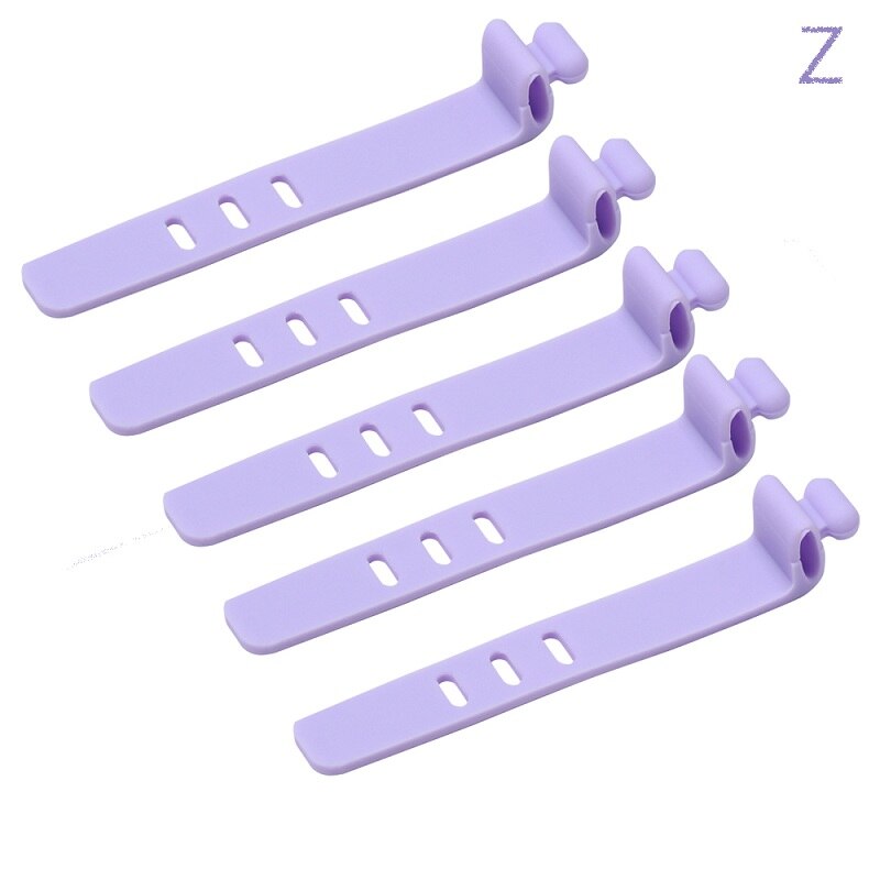 10PCS Soft Silicone Cable Winder Clip Cable Organizer Wire Mouse Cord Line Cable Protector Earphone USB Cable Wire Tie: 10PCS purple