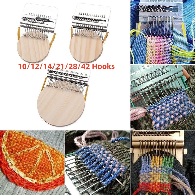 Petit métier à tisser en bois de type Speedweve, outil de tissage, métier à tisser de réparation amusant, métal, bricolage, outils textiles, machine à repriser, réparation de jeans, vêtements