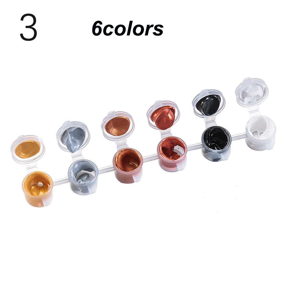 4/6Colors Acrylic Paint Drawing Pigment Oil Painting Metallic Color Tubes Artist Aquarelle Graffiti Baby Art Supplies: 6colors