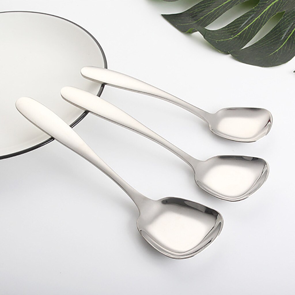 304 Stainless Steel Soup Spoons Table Spoons Dinner Rice Spoons Special Squar Small Spoon Cinnerware