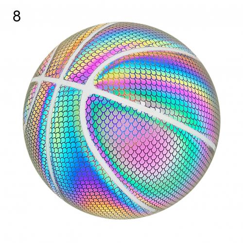 leuchtend Basketball Ball Holographische Reflektierende Beleuchtete Blitz-Ball PU Tragen-Beständig glühend Basketball Nacht Sport Spiel: 08