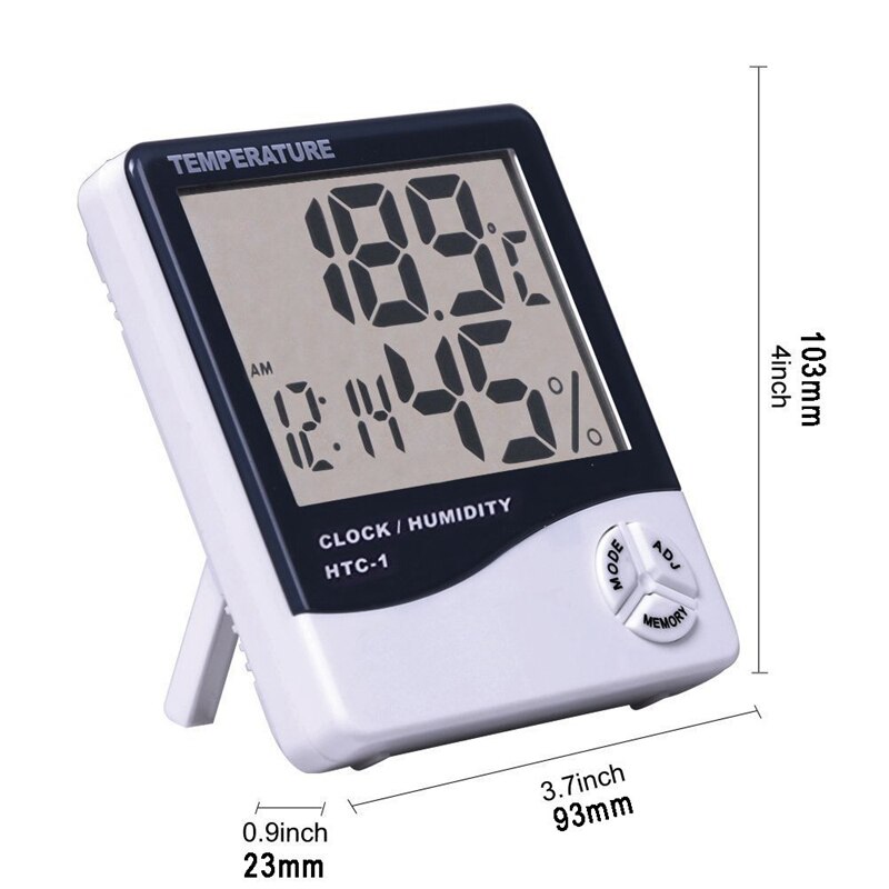 MOSEKO termómetro Digital LCD de alta precisión estación meteorológica higrómetro temperatura electrónica interior medidor de humedad reloj HTC-1