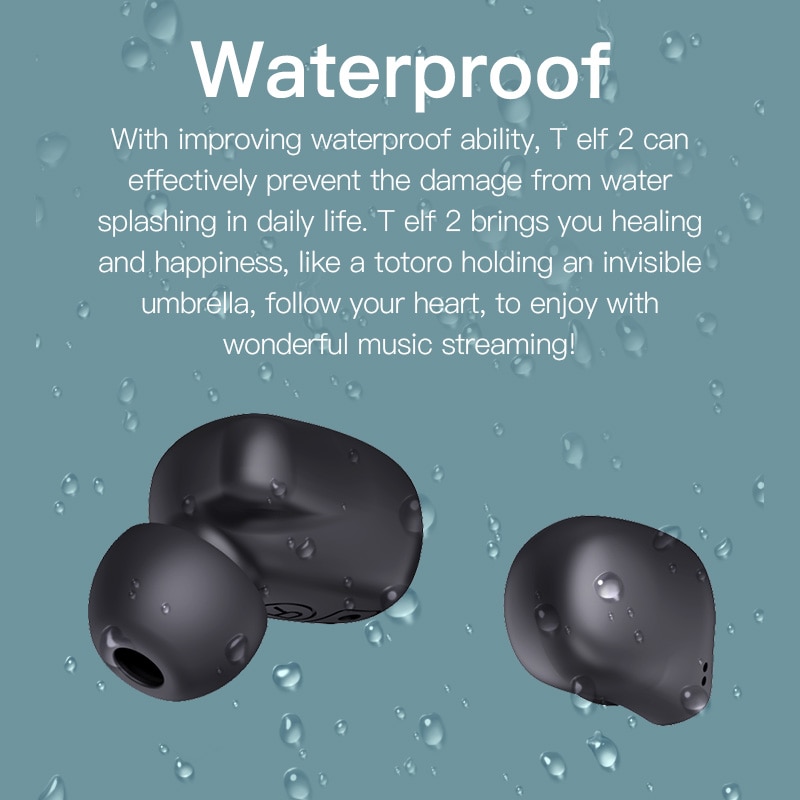 Bluedio T-Elf 2, Bluetooth Oortelefoon, Tws Draadloze Oordopjes, Waterdicht, Sport Headset, draadloze Oortelefoon, In Oor, Opladen Doos