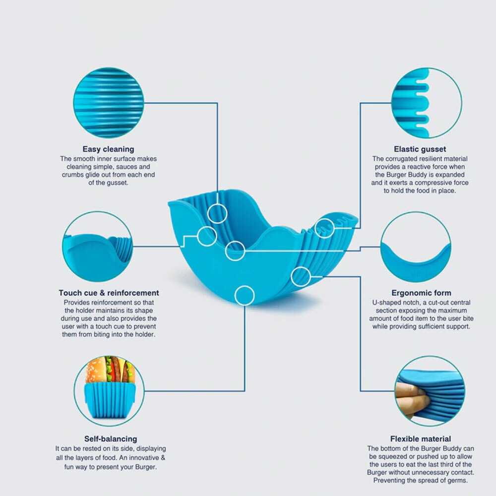 Burger Buddy Clip Box Stretchable Kitchen Organizer Hamburger Fixed Box Donuts Storage Case Burger Rack Holder Gadgets Container