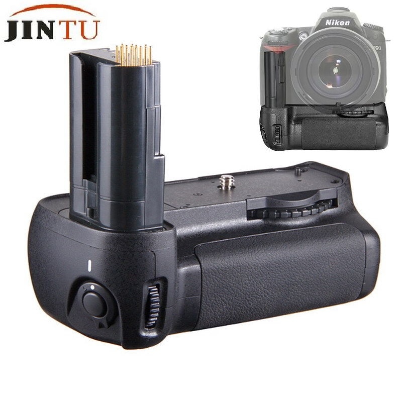 Jintu Batterij Grip D90 + 2Pcs EN-EL3e Batterij + Houder Voor Nikon D90 D80 Dslr Slr Camera Vervanging MB-D80