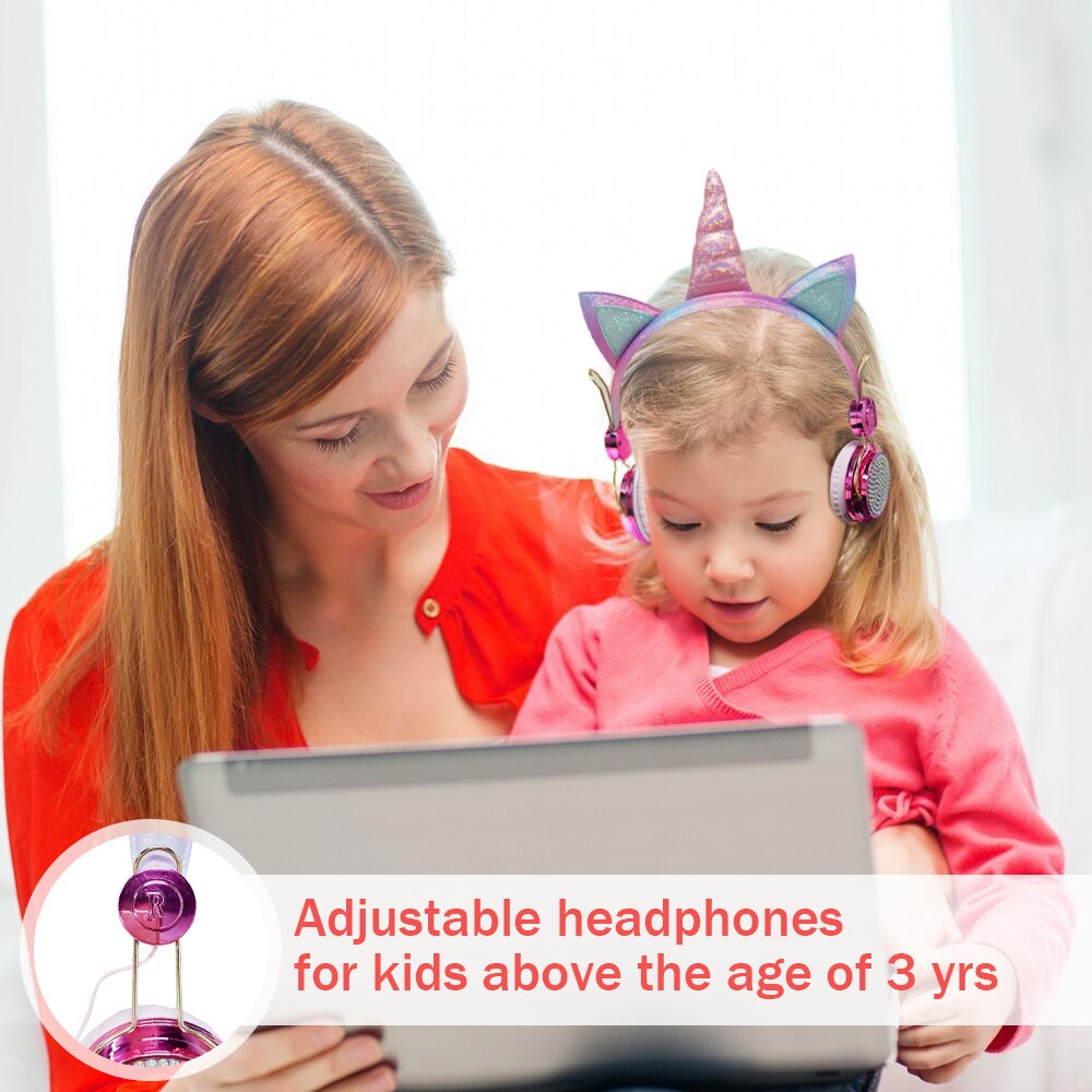 Unicorn Bluetooth 5.0 zestawy słuchawkowe z mikrofonem śliczne słuchawki dziewczyny dzieci słuchawki na laptopa telefony komórkowe PC MP3 Tablet urządzenia Audio