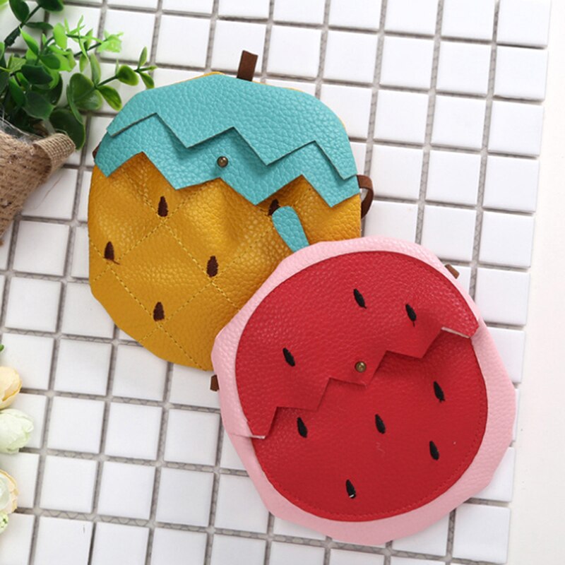 Leuke Fruit Vorm Mini Crossbody Tas Voor Vrouwen Zoete Portemonnee Aardbei Ananas Schoudertas Handtas