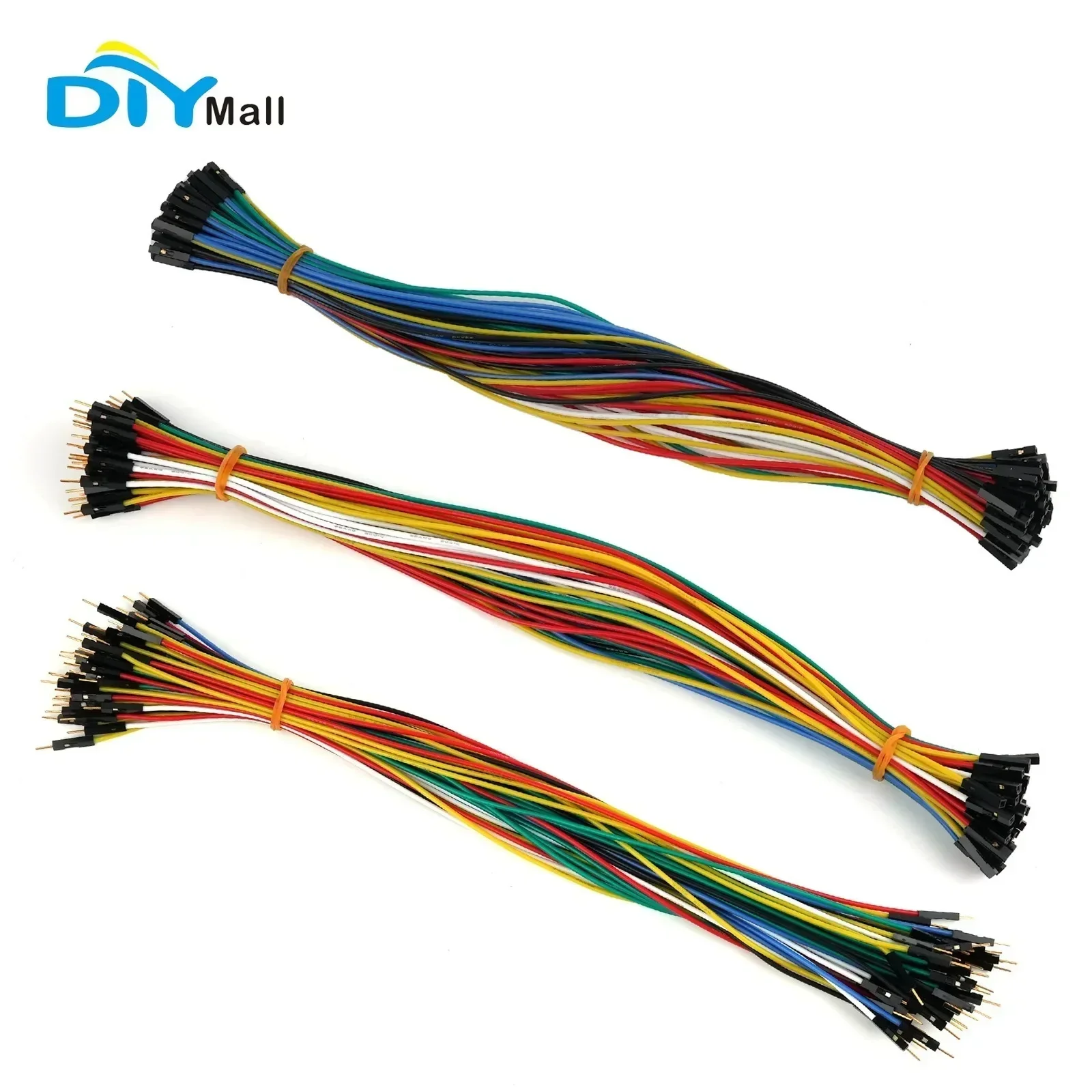 Fil DuPont en silicone plaqué or, Bornes, Fil de test haute température, 60 conducteurs, 22AWG, 2.54mm, 30cm, 60 pièces