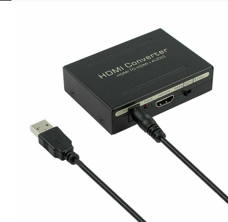 2 Channel 5.1 Surround 1080P HDMI To HDMI Optical SPDIF RCA Analog Audio Extractor Converter Splitter Support L/R