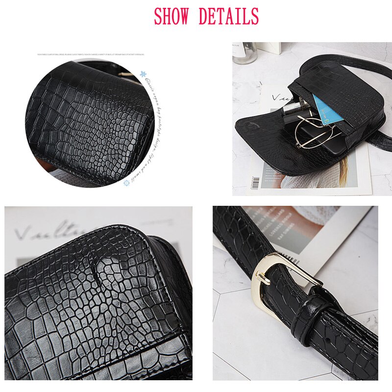 Bags For Women Waist Bags Animal Print Women Purse Pu Leahter Shoulder Bags Crocodile pattern Waist Belt Female Purse T30