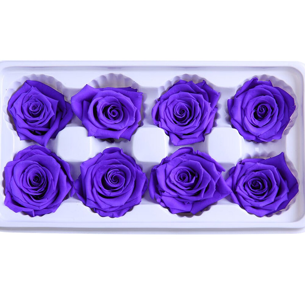 8 stk / kasse konserverede blomster blomst udødelig rose 5cm diameter mødres dag evigt liv blomstermateriale kasse