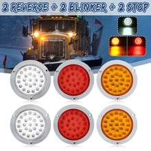 24 Leds Auto Led Achterlichten Stop Brake Light Voor Truck Trailer Voertuigen Bussen Boten 10-30 V side Lamp Rood Geel Wit