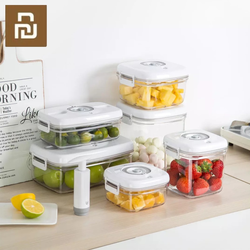 Xiaomi bo's vakuum färskhetslåda fruktlåda matlåda bärbar studentbarn plastmat förseglad låda vakuumförvaring