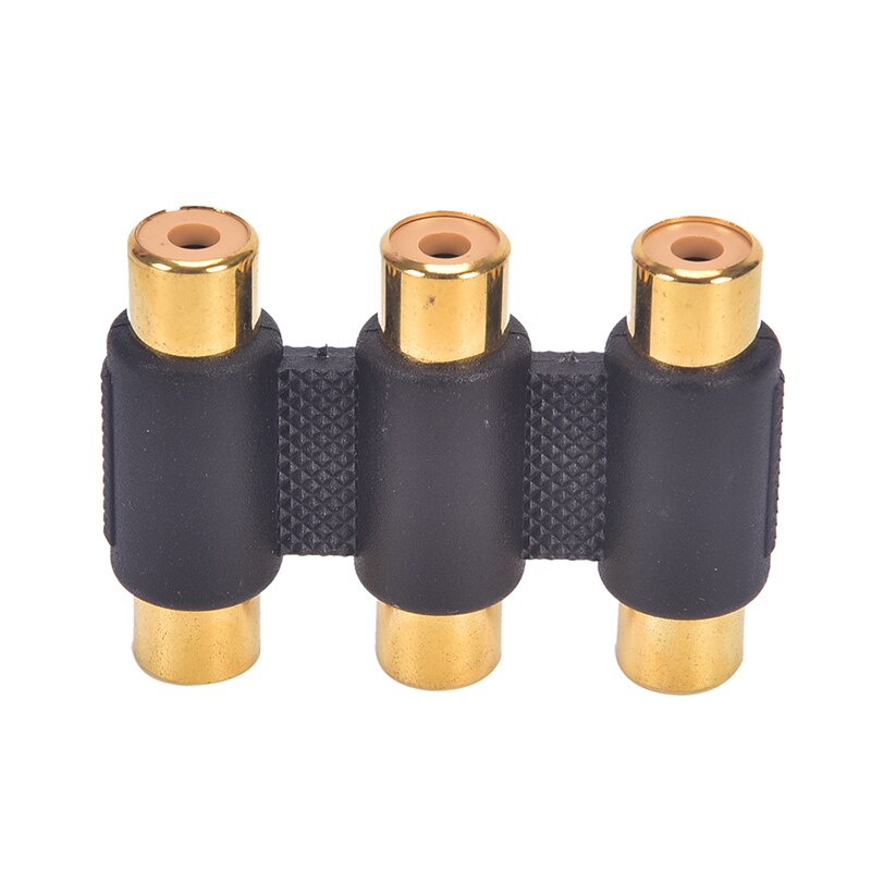 Adaptador de extensión de conector hembra, 1 unidad, 3 Rca Phono a Rca Phono