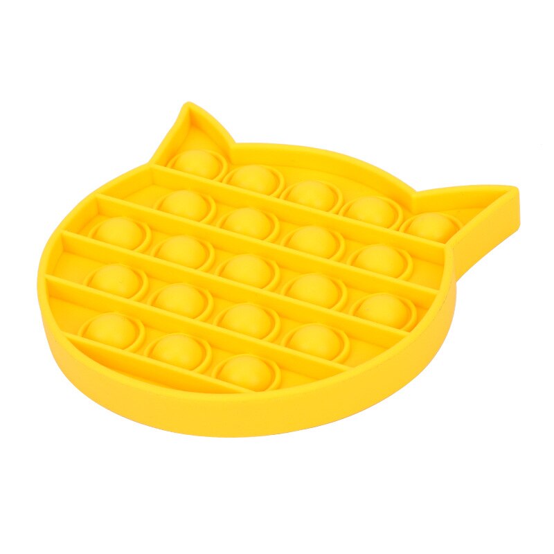 Push Blase Zappeln Sensorischen Pop-Es Silikon Squeeze Autismus Spezielle Bedürfnisse Stressabbau Tier Multicolor Erwachsene Kinder Spielzeug: Cat Yellow