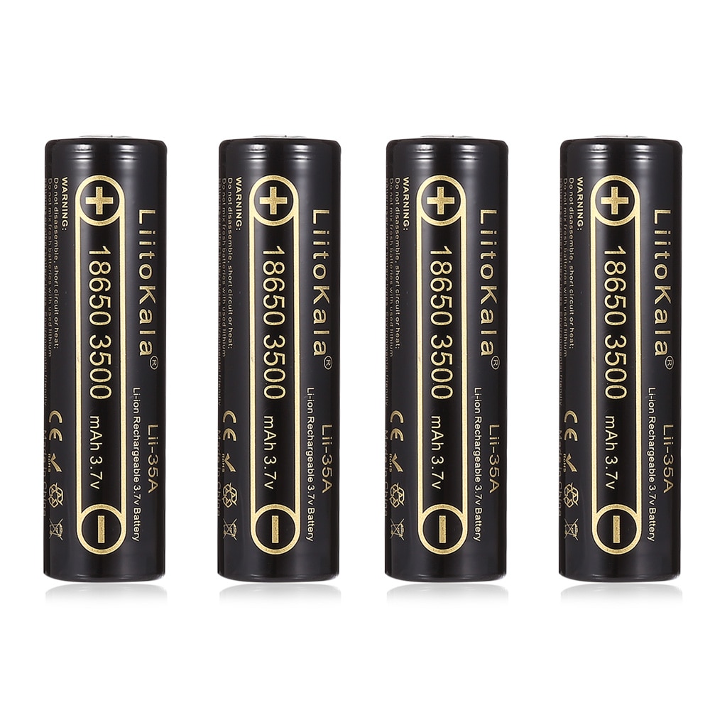 LiitoKala – batterie Lithium-ion Rechargeable, Lii-35A, 18650, 3500mAh, 3.7V, 10a, forte consommation, pour éclairage clignotant, Original