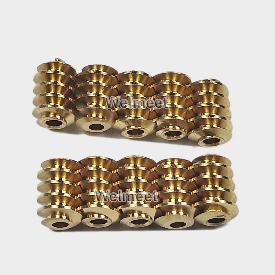 2PCS Durable Brass Motor Output Copper Worm Wheel Gear 0.5 Modulus 2mm Hole