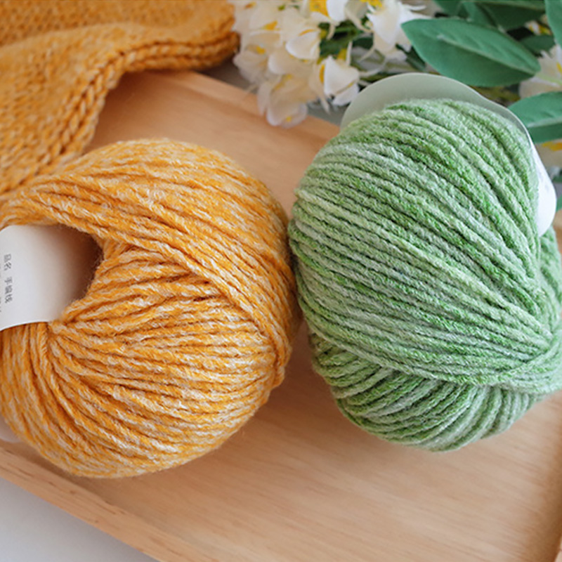 Fil de laine 20% laine 80% acrylique tricoté à la main, 55G/m, épais et moyen