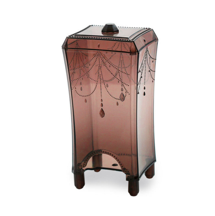 Acrylic Cotton Swab Cotton Storage Box Portable Transparent Dustproof Cosmetic Container Jewelry Storage Box: H