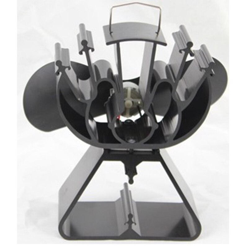 VODA Black Heat Powered Stove Fan 2 Blade Fireplace Fan Triangle-Shaped Base For Wood/Log Burner /Fireplace-Eco Friendly Saving
