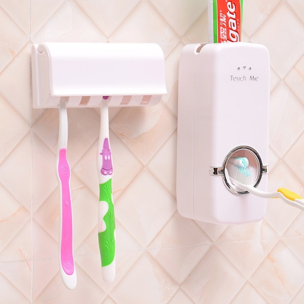 Automatische Tandpasta Dispenser Set Touch Me Tandpasta Knijpen Machine Vijf-Bit Tandenborstelhouder Badkamer Accessoires Set