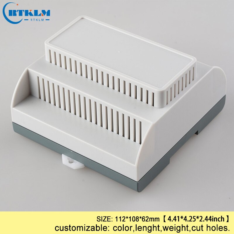Din rail plastic enclosure 112*108*62mm small electronic enclosures abs circuit board box plastic control switch box PLC box