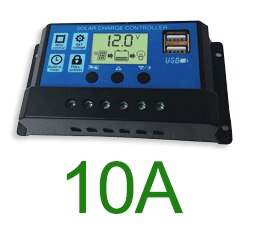100A Pwm Adaptieve 12V/24V Solar Controller Batterij Laden En Ontladen Regulator 2 Usb Fotovoltaïsche Plaat Lamp controle Systeem: 10A