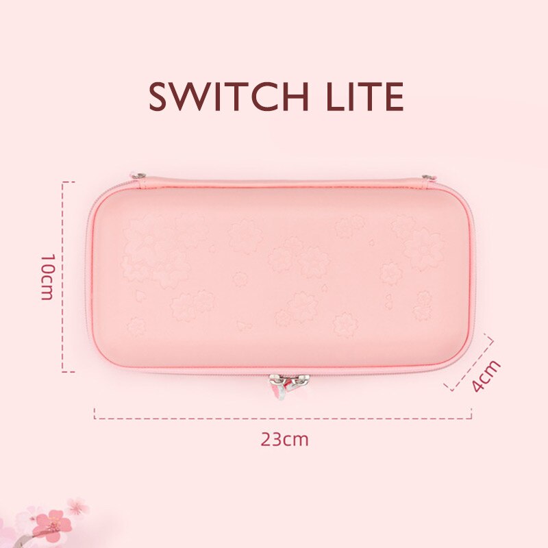 Opbevaringstaske til nintendo switch pink sakura bærbar taske vandtæt hård shell ns lite dæksel til nintendo switch accessorie: Skift lite
