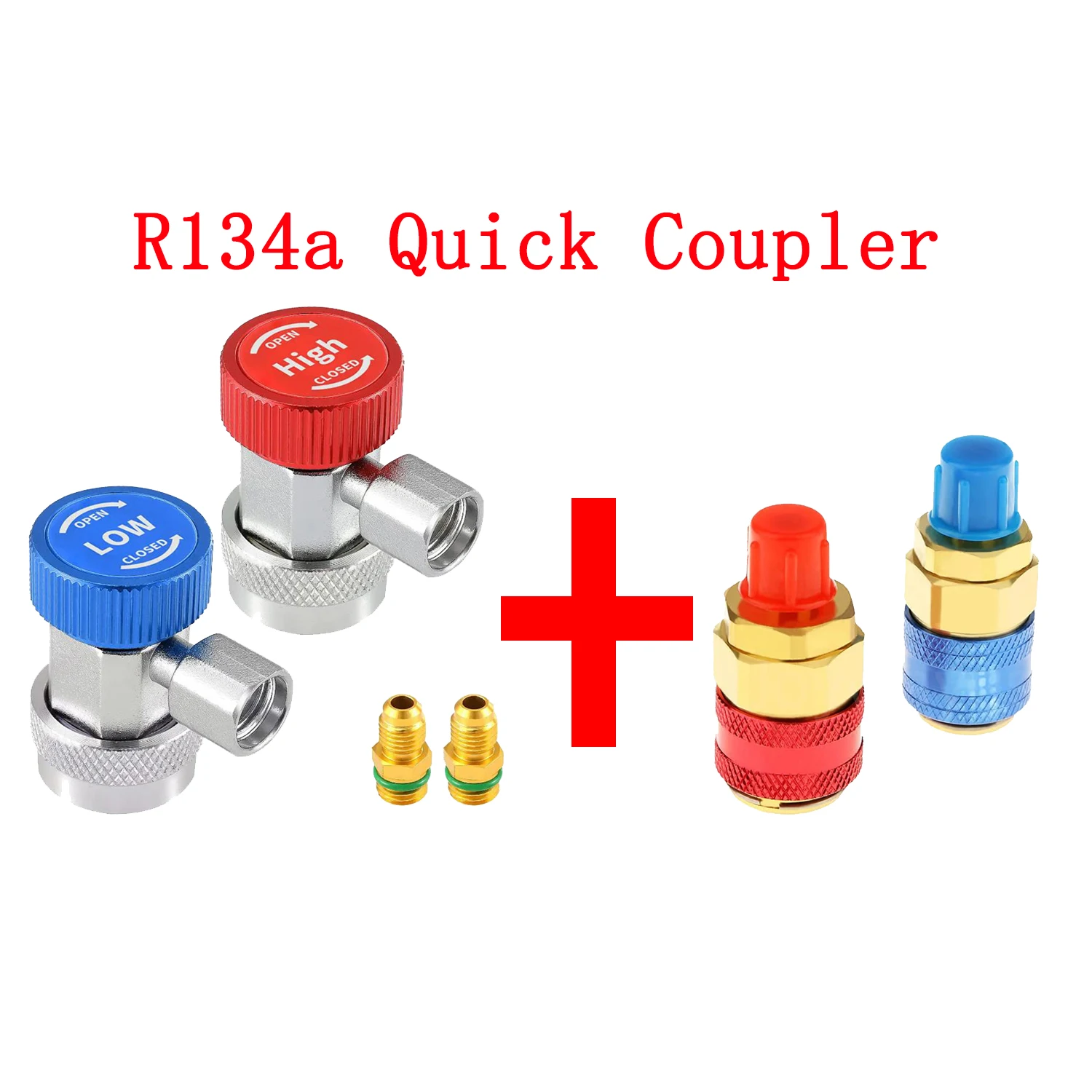 Adattatore per connettore rapido da R1234YF a R134A, adattatore per tubo flessibile del connettore di giunzione per la ricarica ca del condizionatore d'aria automobilistico: bianca