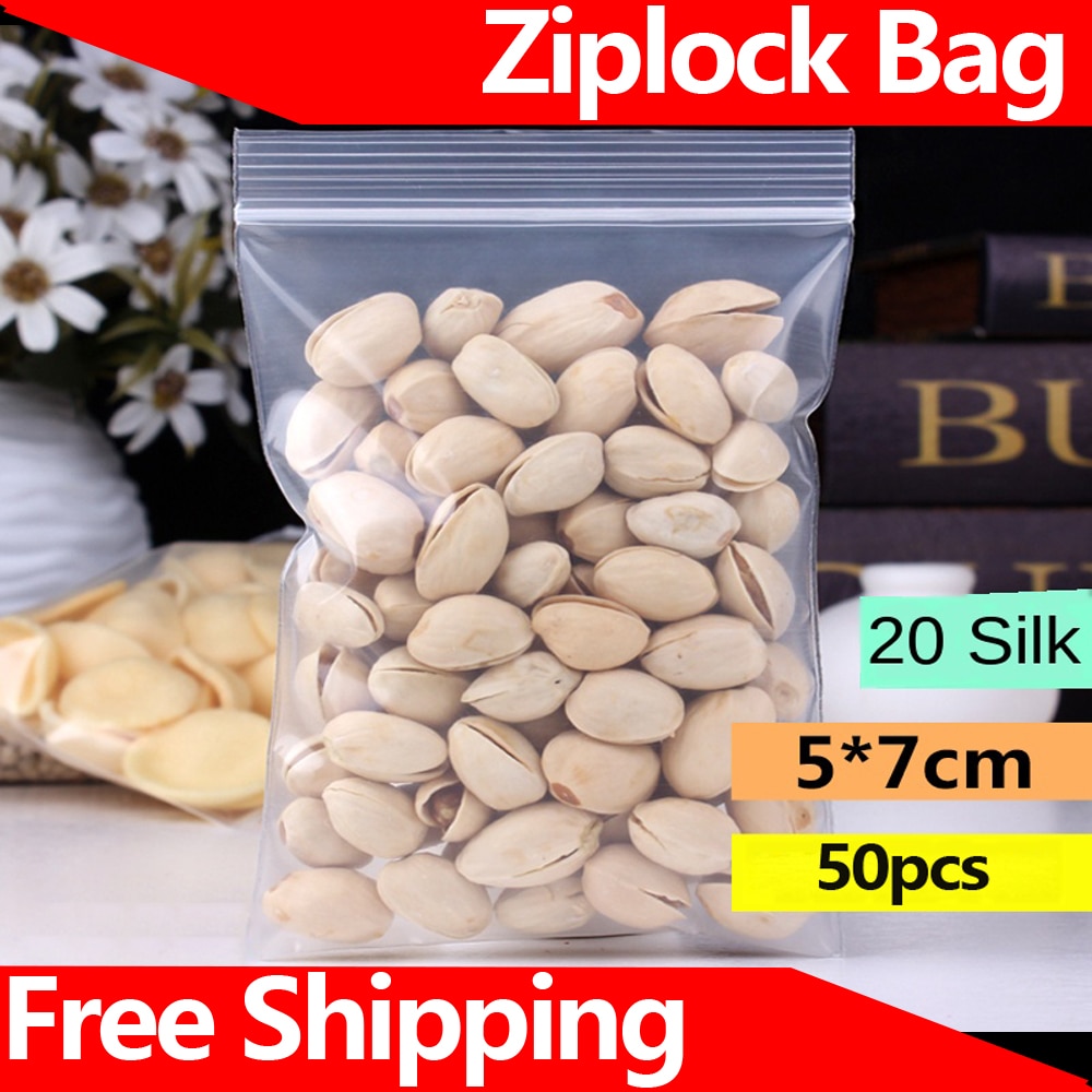 Mini ziplock pose gennemsigtig plastik pose plast emballage pose 5 x 7cm ekstra tyk 0.2mm smykke pille emballage pose forseglet pose