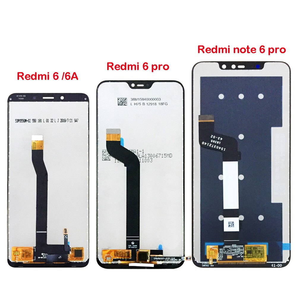 Per XiaoMi Redmi Nota 6 Pro/ Redmi 6 6A / Redmi 6 Pro /A2 Lite Display LCD + touch Screen Digitizer Assembly Pezzi di Ricambio