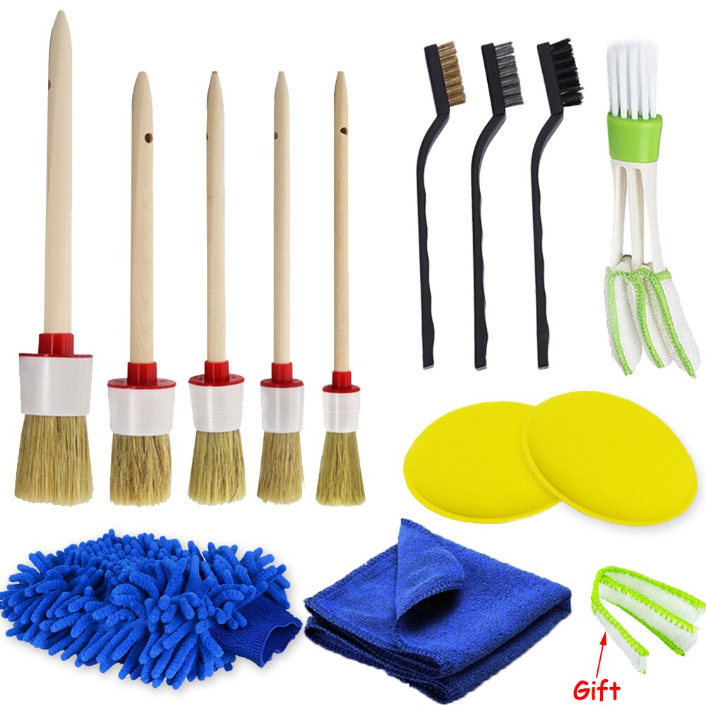 Juego de cepillo para detalles, limpiador eléctrico, brochas de nailon, almohadillas de esponja para amortiguación de aire, borde, limpieza de polvo: Amarillo