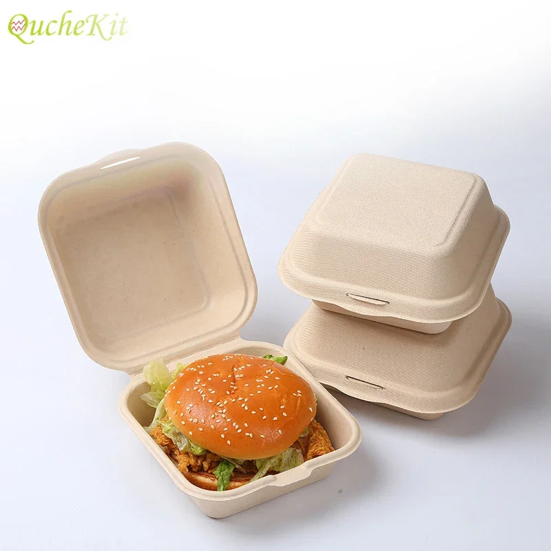 20/50pcs Disposable Eco-Friendly Bento Box Meal Storage Food Prep Lunch Box Fruit Salad Hamburger Cake Packaging Box Writable