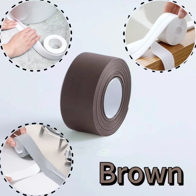 Tiras de cinta de sellado para baño y ducha, autoadhesivas de PVC, pegatina de pared impermeable para baño, cocina, tira de calafateo a prueba de moho para fregadero: BLANCO / 2MM