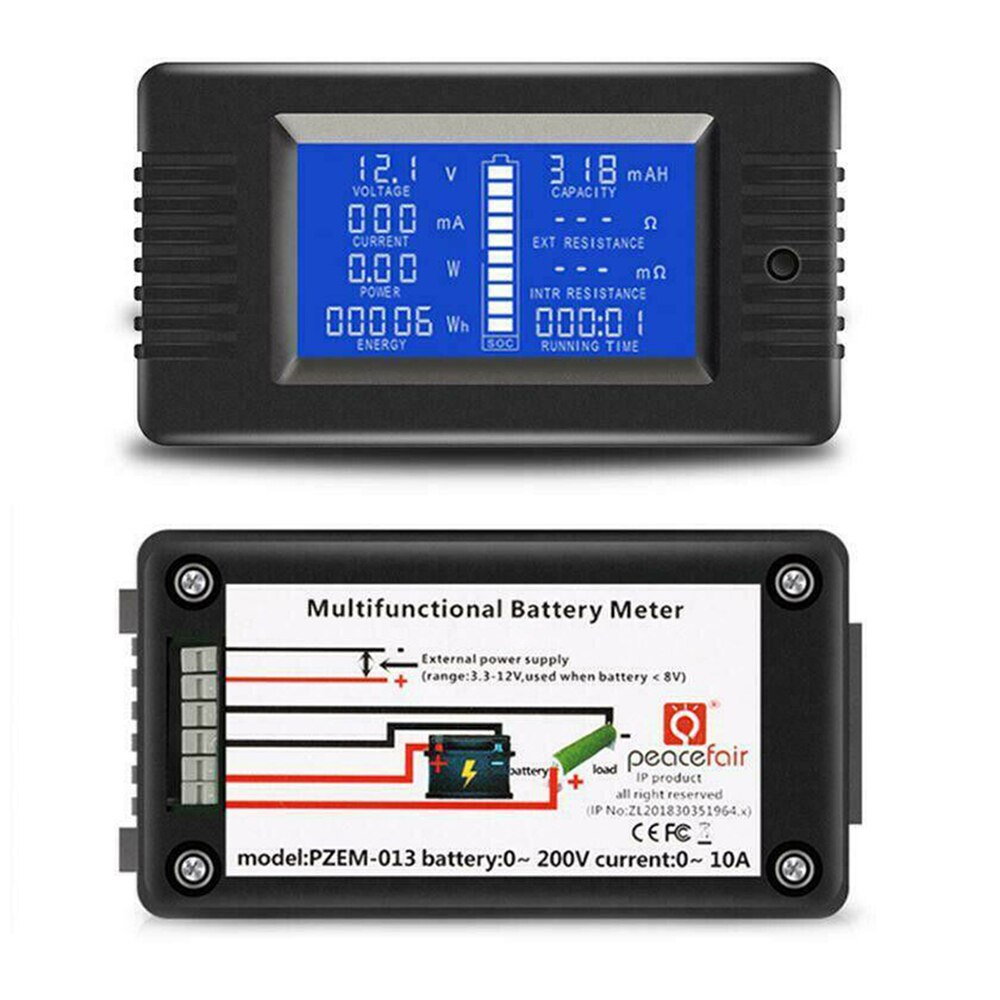Lcd Display Volt Amp Meter Digitale Huidige Spanning Solar Power Meter Multimeter Amperemeter Voltmeter Batt-Ery Monitor Meter