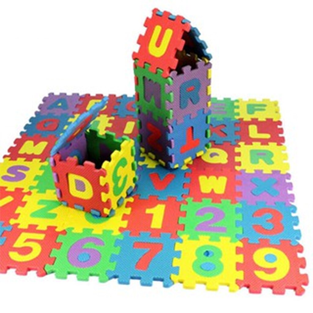 72 Pieces Baby Foam Mat Alphabet and Number Flooring Mat Interlocking Tiles