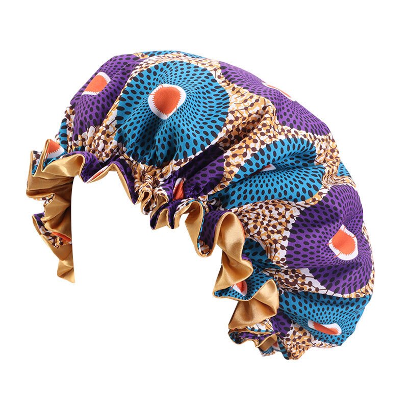 Afrikaanse ankara patroon kindermuts dubbele lagen verstelbare tulband satijnen voering slaapmuts kinder slaapmuts hoofdbedekking tbk -03: Kleur 76f