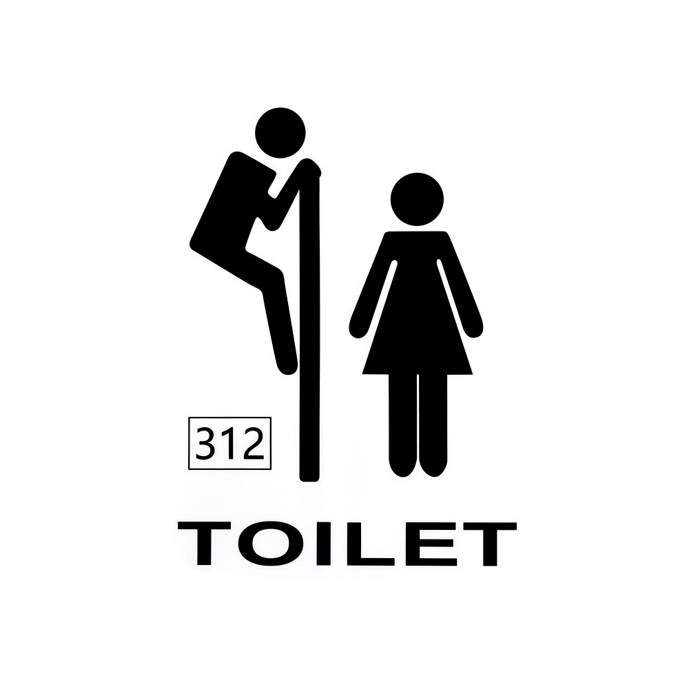 1pc toilet mærkater vandtæt aftageligt badeværelse væg klistermærke dør mærkater mr. & fru. kunst tilbehør til boligindretning: 6