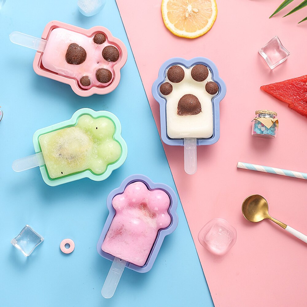 Cat's Claw Ice Cream Mold - Silicone Popsicle Maker - DIY Homemade Fruit Juice Ice Pop Mould
