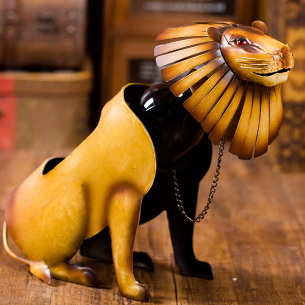 Cat/Lion/Luipaard Wijnrek Wijn Houder Plank Metalen Praktische Sculptuur Wijn Stand Woondecoratie Interieur Ambachten Kerst: lion