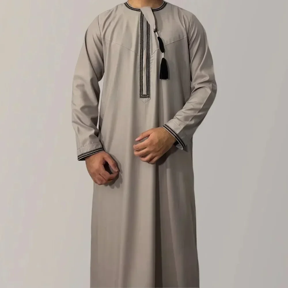 moslim mannen lange mouw trui jurk Abaya Daffah Jubba Thobe Pakistan Saudi Arabische Kaftan Islam kleding gebed gewaad Afghaanse