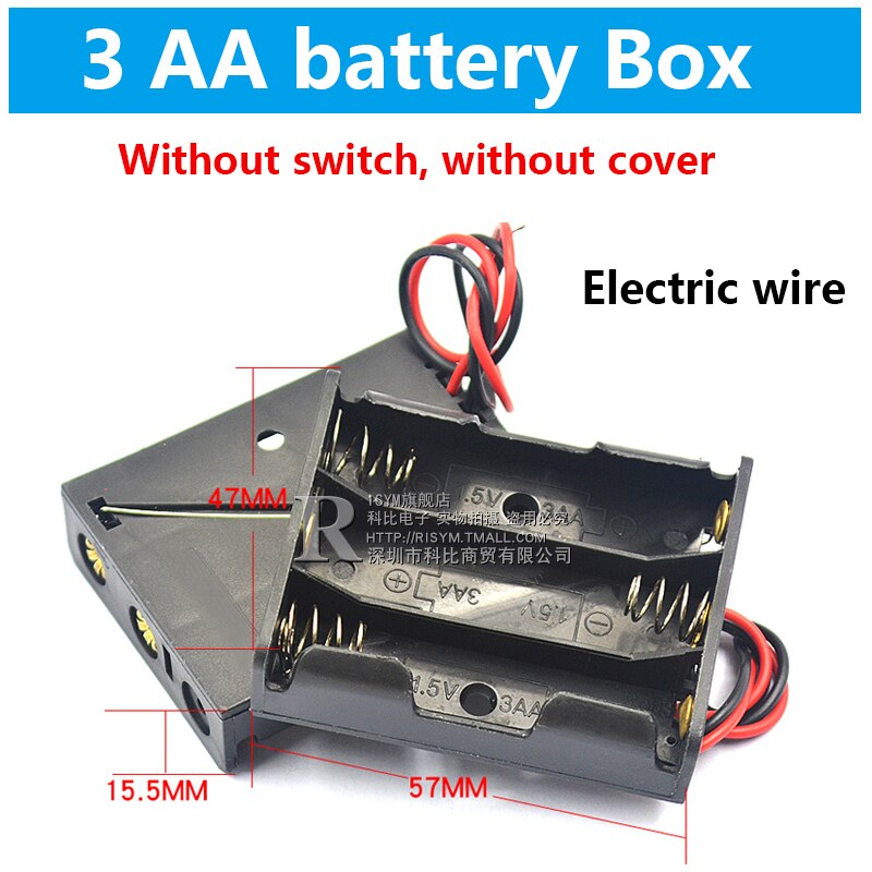 Aa batteri förvaringsbox aa batteripaket fodral självbatterihållare cellbox aa batterihållare med strömbrytare och lock 1-8x 4 st: 3x batterilådor