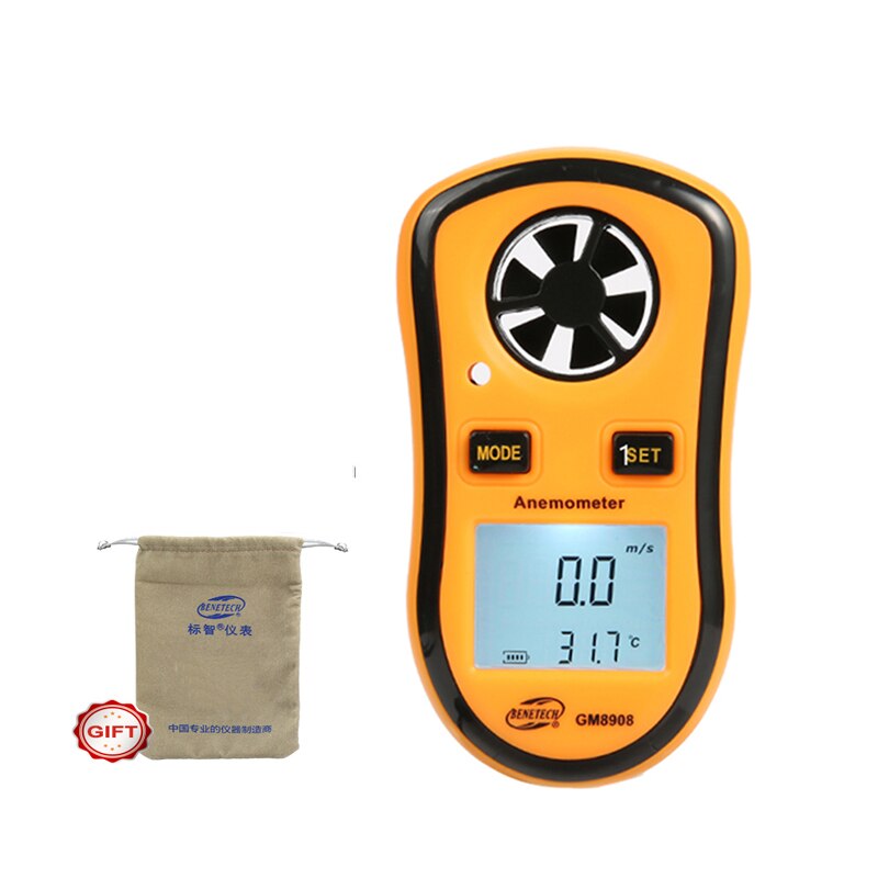 Digital Tachometer Windsurf Response Wind Speed Meter Velocimeter Anemometer Air Chronograph Speed Measuring Instruments Gauge: GM8908