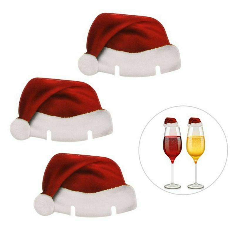 10 st/lot juldekorationer hattar champagneglas hem fest dekoration fest bord dekorationer hem fest prydnad