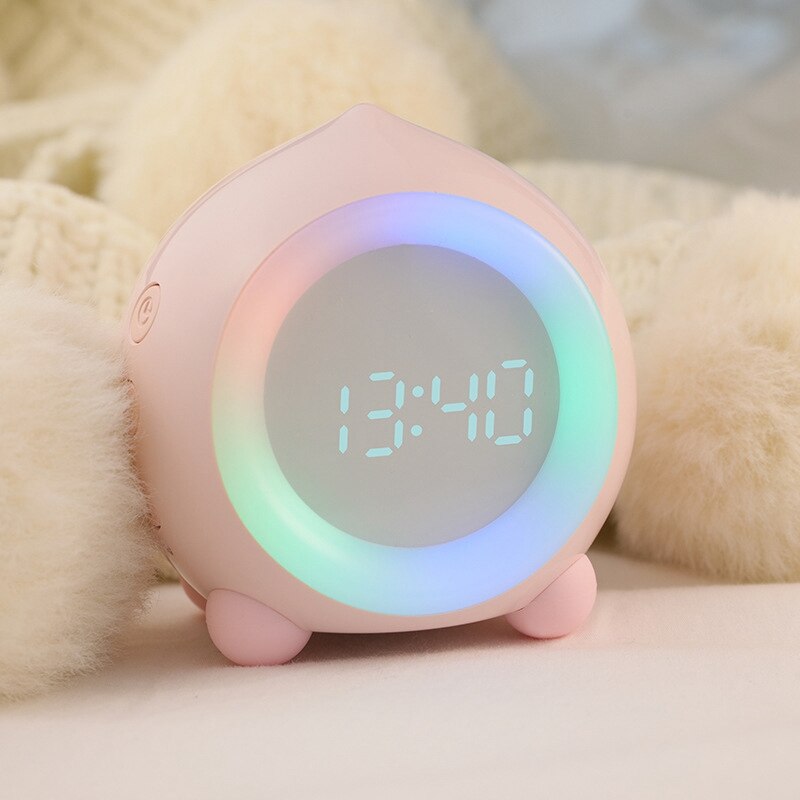 -Wake Up Light Kids Smart Alarm Clock Bluetooth Function 7 Colors Changing Bedroom Led Digital Display Table Clock