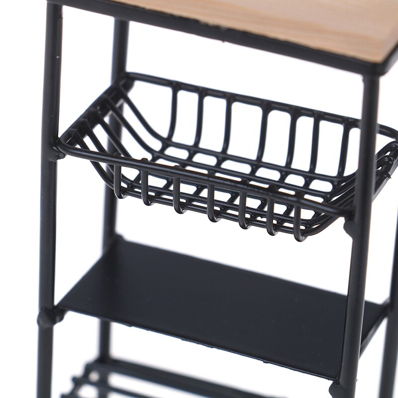 1:12 akcesoria robić domu dla lalek mini czarna kuchnia szafka boczna miniaturowa półka ekspozycyjna akcesoria kuchnia jadalnia szafka dla dzieci