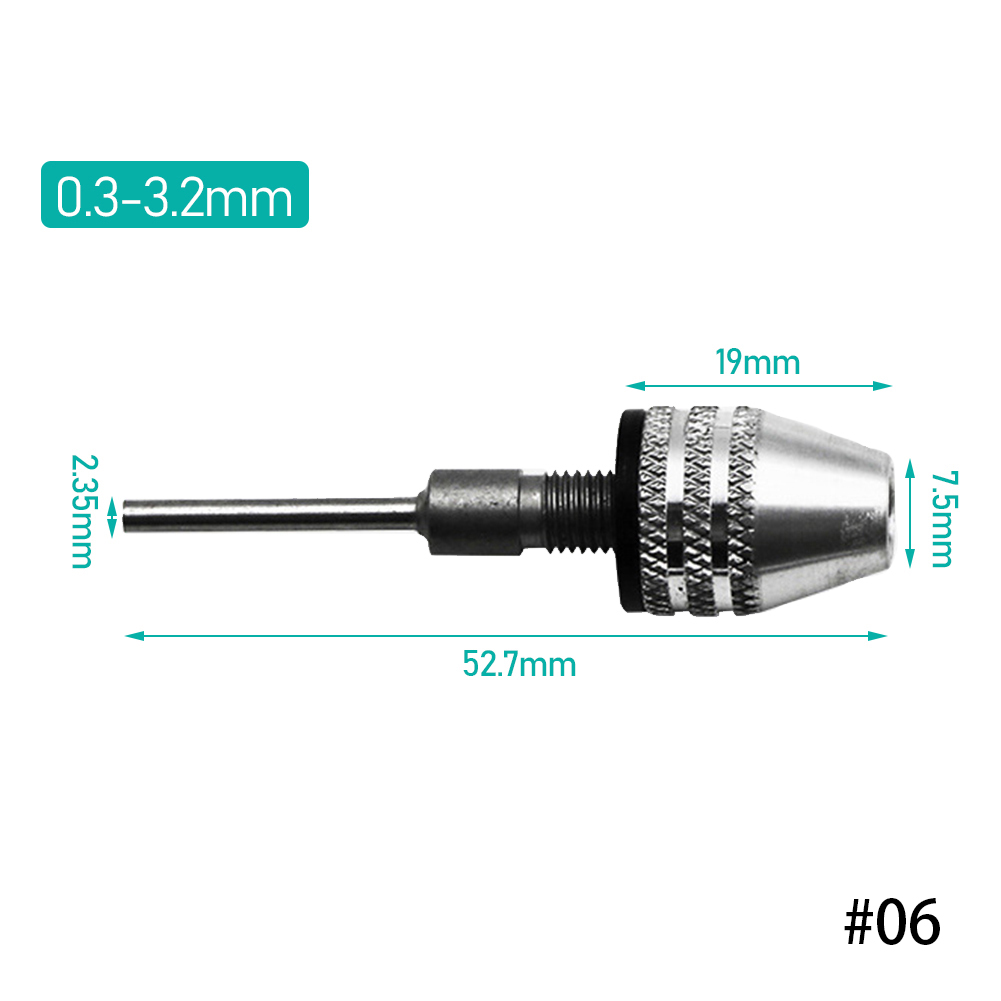 Boor Chuck Keyless Schroevendraaier Slagschroevendraaier Adapter Elektrische Micro Motor Klem Mini Chuck Armatuur Hex Shank Boren Adapter: WHITE