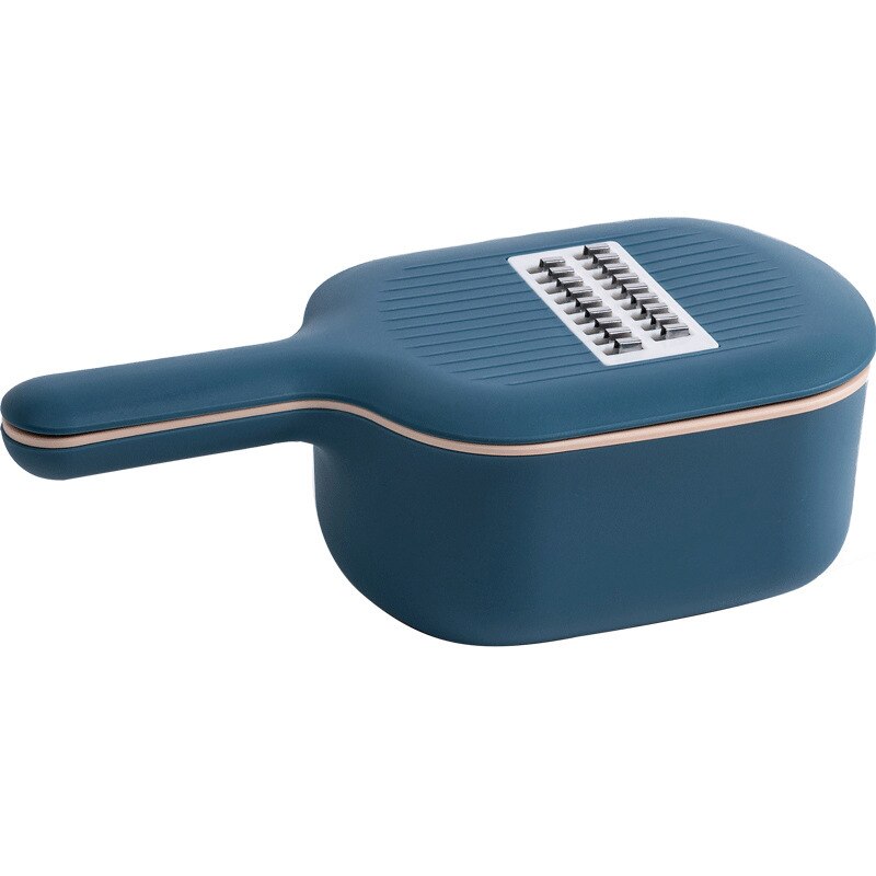 Mandoline Slicer Vegetable Chopper Multi-purpose Veggie Cutter Julienne Grater with Drain Basket for Cabbage Fruit Salad: Dark blue