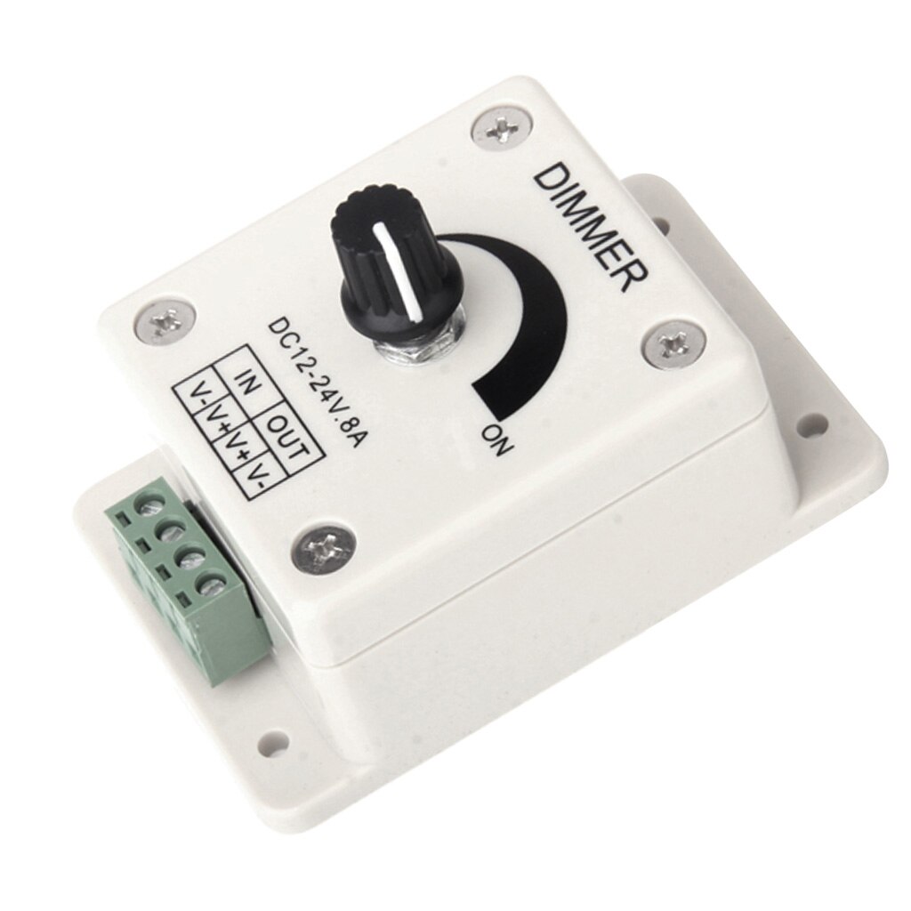 Dimmer Switch for Dimmable LED, Halogen and Incandescent Bulbs, DC 12V-24V 8A