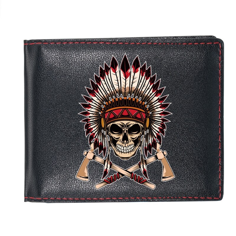 Indische Alte Mann Retro Porträt Leder Geldbörsen Bifold Kurzen Münze Geldbörsen Kreditkarte Halter Männlichen Geldbörse carteira masculina: Default Title